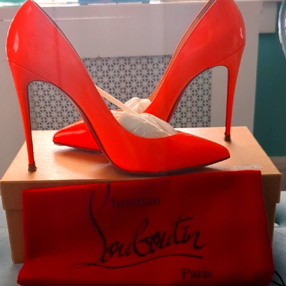Authentic Christian Louboutin Women's Flamingo Stiletto Heels. Worn Once!